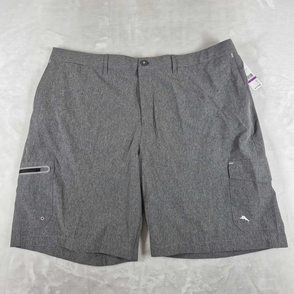 Tommy Bahama Cayman Isles Cargo Shorts Men's 2XLT Tall Gray Performance NWT‎